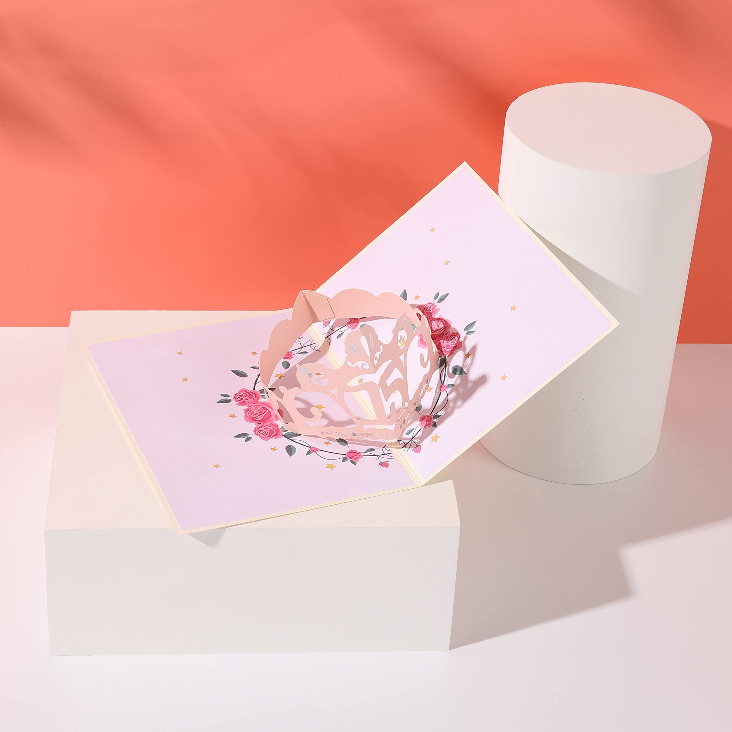 Ilce Cards Quinceanera Card - Happy 15th Birthday Card - Tarjetas Para 15 Años - Elegant Pop Up Crown Design