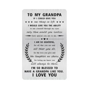 alotozo best grandpa gifts for men, thank you grandfather birthday card, engraved steel christmas fathers day decoration gift ideas from grandchildren