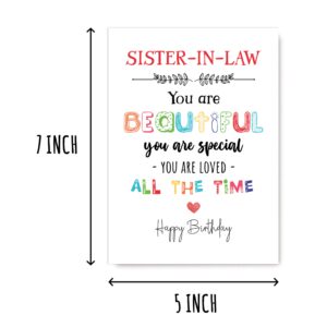 Sister-In-Law You Are Beautiful You Are Special - Sister-In-Law Birthday Card Poem Card For Sister-In-Law - Birthday Card For Sister-In-Law