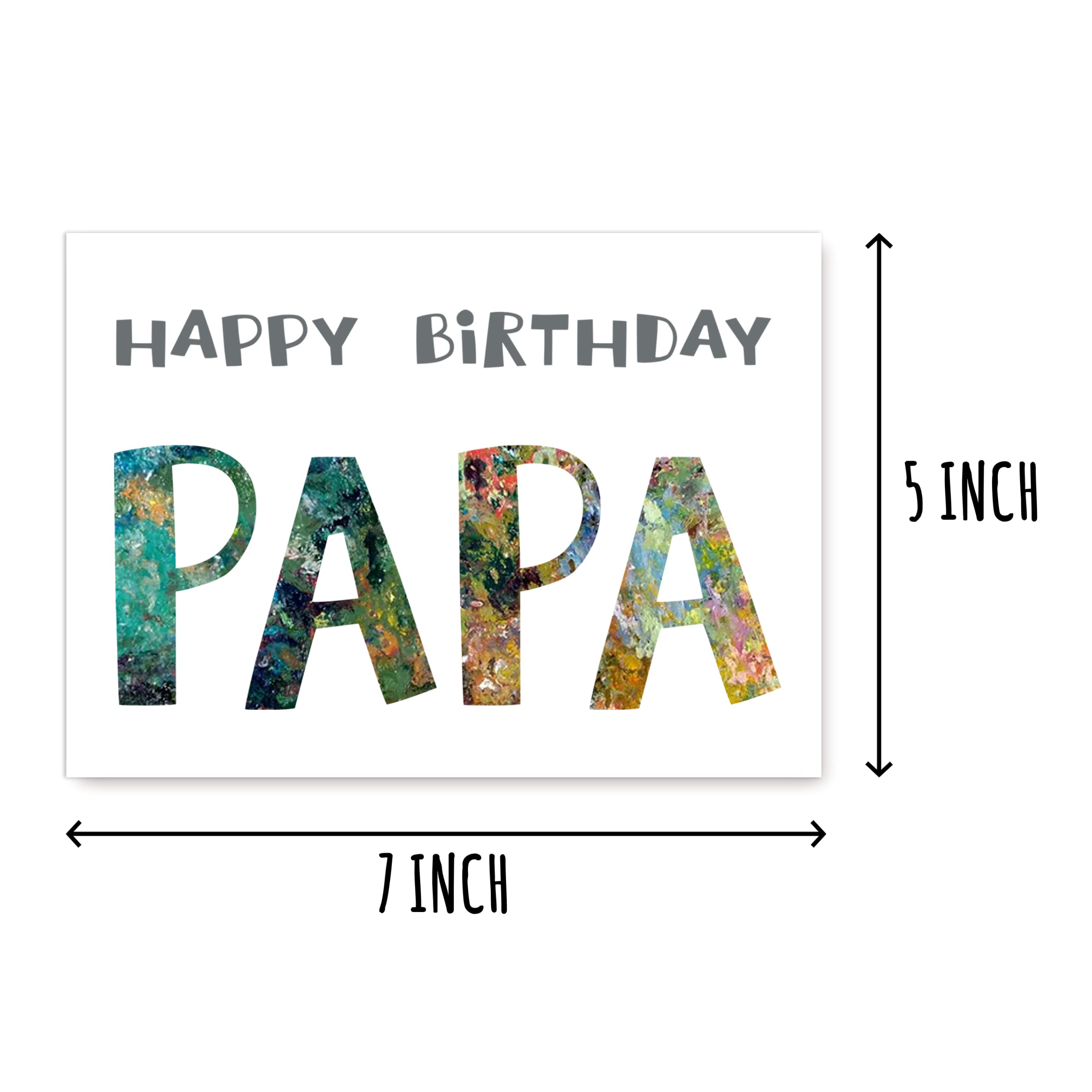 EruditeGifts Happy Birthday Papa, 5 x 7 Inch Card, Blank Inside for Your Message