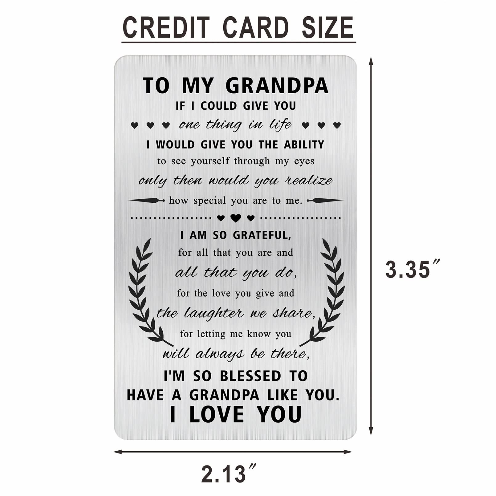 Alotozo Best Grandpa Gifts for Men, Thank You Grandfather Birthday Card, Engraved Steel Christmas Fathers Day Decoration Gift Ideas from Grandchildren