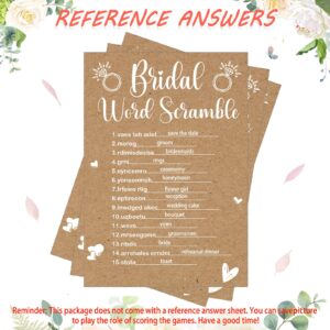 145 Pieces Rustic Kraft Bridal Shower Bachelorette Games Bridal Shower Games Set Include Wedding Games Cards and Pencils for Bride and Groom Bachelorette Party Wedding Shower Party Favor