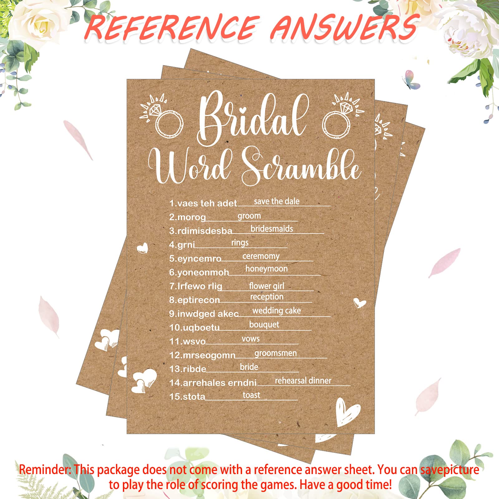 145 Pieces Rustic Kraft Bridal Shower Bachelorette Games Bridal Shower Games Set Include Wedding Games Cards and Pencils for Bride and Groom Bachelorette Party Wedding Shower Party Favor