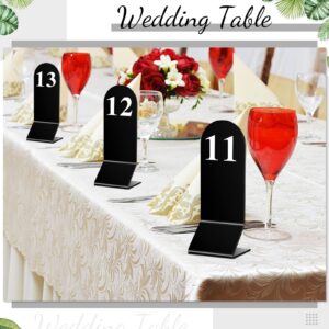 25 Pieces Table Numbers 1-25 Acrylic Tent Table Numbers Acrylic Double Sided Number Cards Black Tent Table Numbers Cards Restaurant Wedding Table Number for Restaurant Cafes Banquets, 2.36 x 6.3 Inch