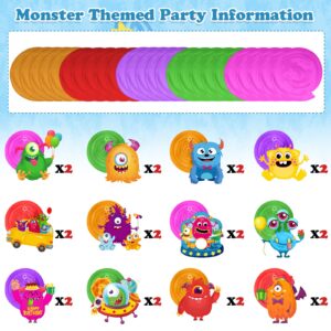 54 Pieces Cartoon Monster Hanging Swirls Decoration Little Monster Spiral Streamers Monster Theme Party Hanging Decor for Monster Birthday Party Baby Shower Supplies