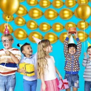 Leitee 160 Pcs Link Balloon 12 Inch 6 Inch Linking Balloons Quick Linkable Needle Tail Latex Balloons for Christmas Birthday Happy New Year Party Wedding Graduation Arch Decors (Metallic Gold)