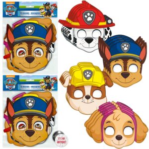 unique paw patrol masks for kids birthday party favors and decorations with buttons - 16 pack