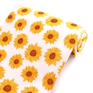 country sunflowers printed liverpool bullet fabric textured knit 4 way stretch - 6" strip