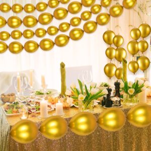 Leitee 160 Pcs Link Balloon 12 Inch 6 Inch Linking Balloons Quick Linkable Needle Tail Latex Balloons for Christmas Birthday Happy New Year Party Wedding Graduation Arch Decors (Metallic Gold)