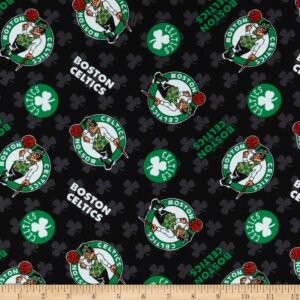 nba boston celtics tossed logo multi, fabric by the yard