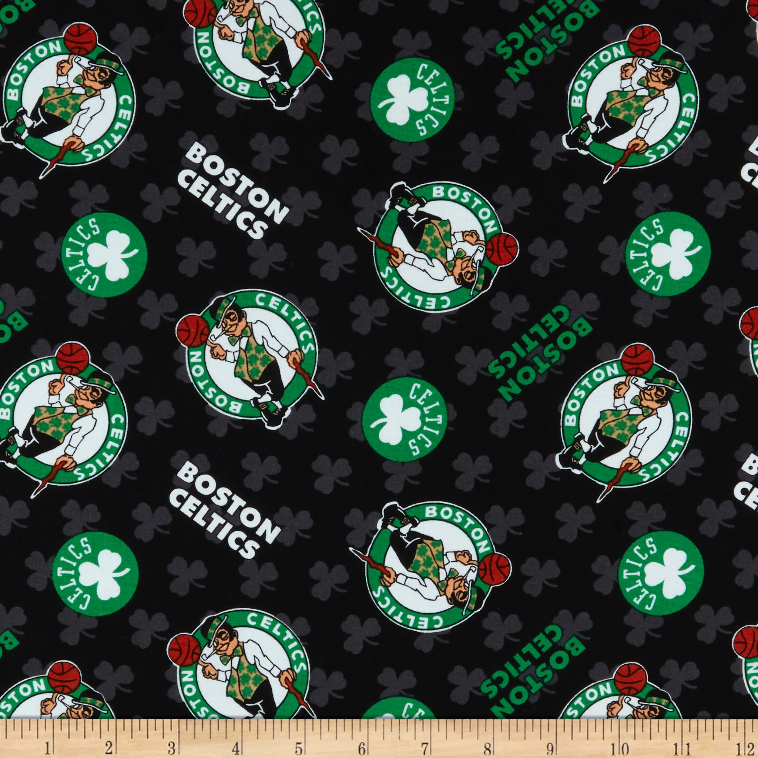 NBA Boston Celtics Tossed Logo Multi, Fabric by The Yard