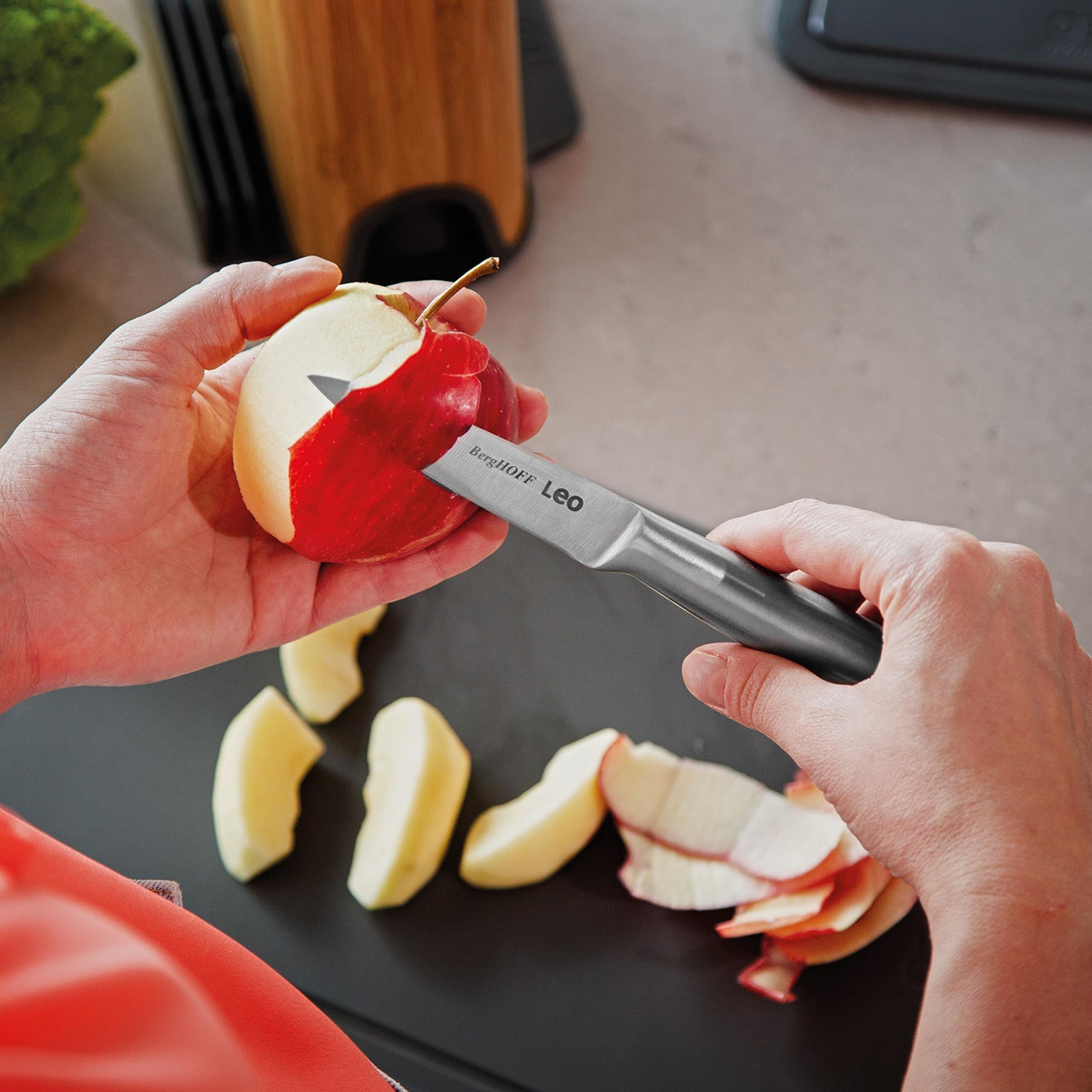 Berghoff Legacy Stainless Steel Paring Knife 3.5", Sharp Blade, Ergonomic Hollow Handle, Cutting Slicing Peeling Fruit Vegetable Fish, Seamless Construction