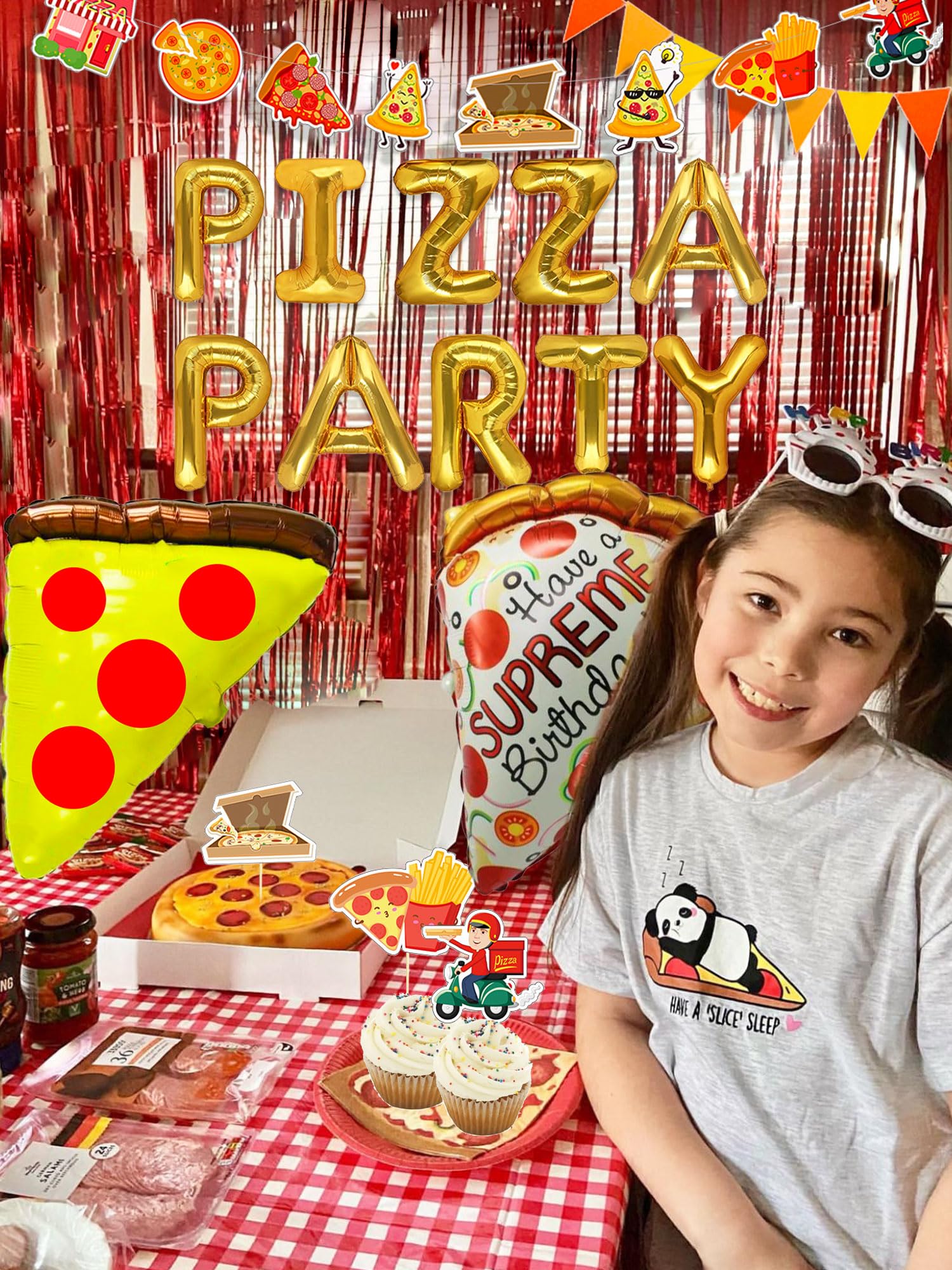 17 PCS Pizza Party Decoration Pizza Party Favors Pizza Party Supplies Pizza Party Birthday Decoration Pizza Balloon Slice Pizza Kids Party Balloons