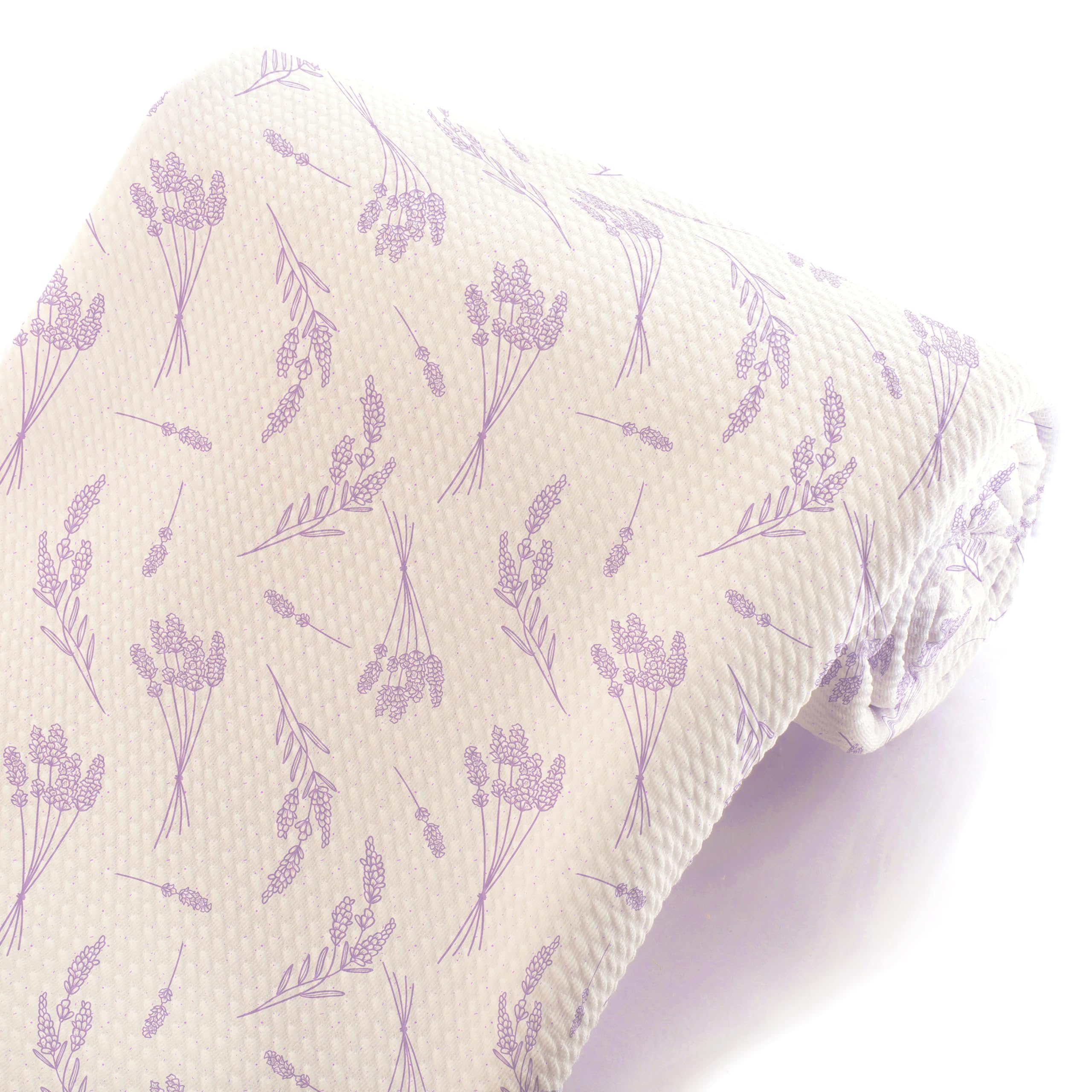 Lavender Bouquets Printed Liverpool Fabric Textured Knit 4 Way Stretch - 6'' Strip