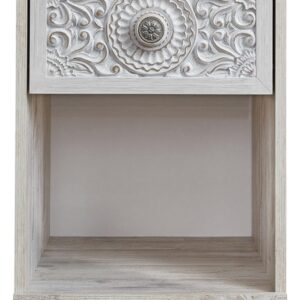 Signature Design by Ashley Paxberry Bohemian 1 Drawer Nightstand with Open Cubby, 22.09" Tall, White