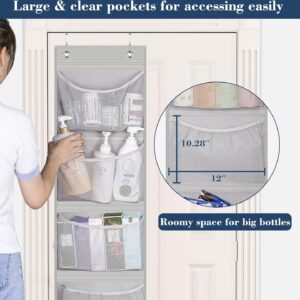 KEETDY Over The Door Organizer Storage for Closet with 5 Pockets Organizer for Bedroom Bathroom, 2 Pack