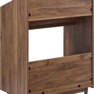 Crosley Furniture Liam Vinyl Record Storage Stand, Tiered Storage Shelves for Records, Walnut