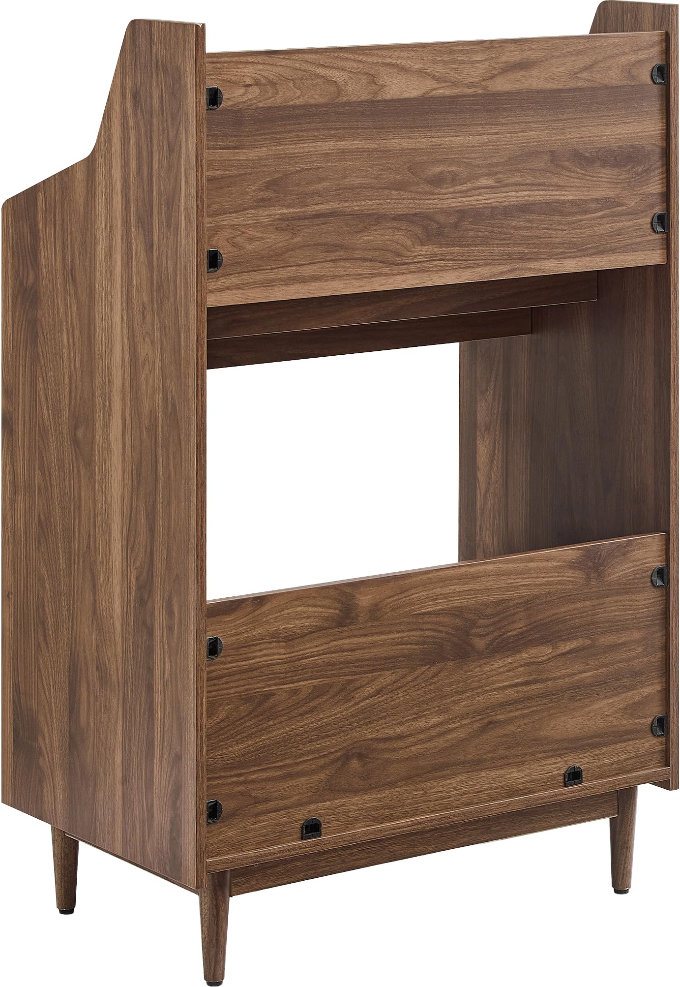 Crosley Furniture Liam Vinyl Record Storage Stand, Tiered Storage Shelves for Records, Walnut