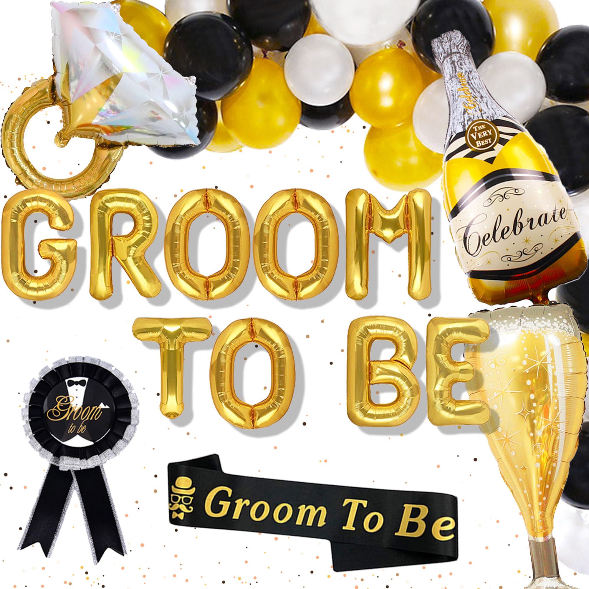 24 PCS Groom To Be Sash Groom To Be Decoration Groom To Be Balloons Groom To Be Groom To Be Banner Groom Team Party Decoration Groom Party Supplies