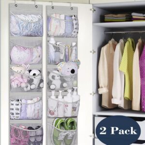 KEETDY Over The Door Organizer Storage for Closet with 5 Pockets Organizer for Bedroom Bathroom, 2 Pack