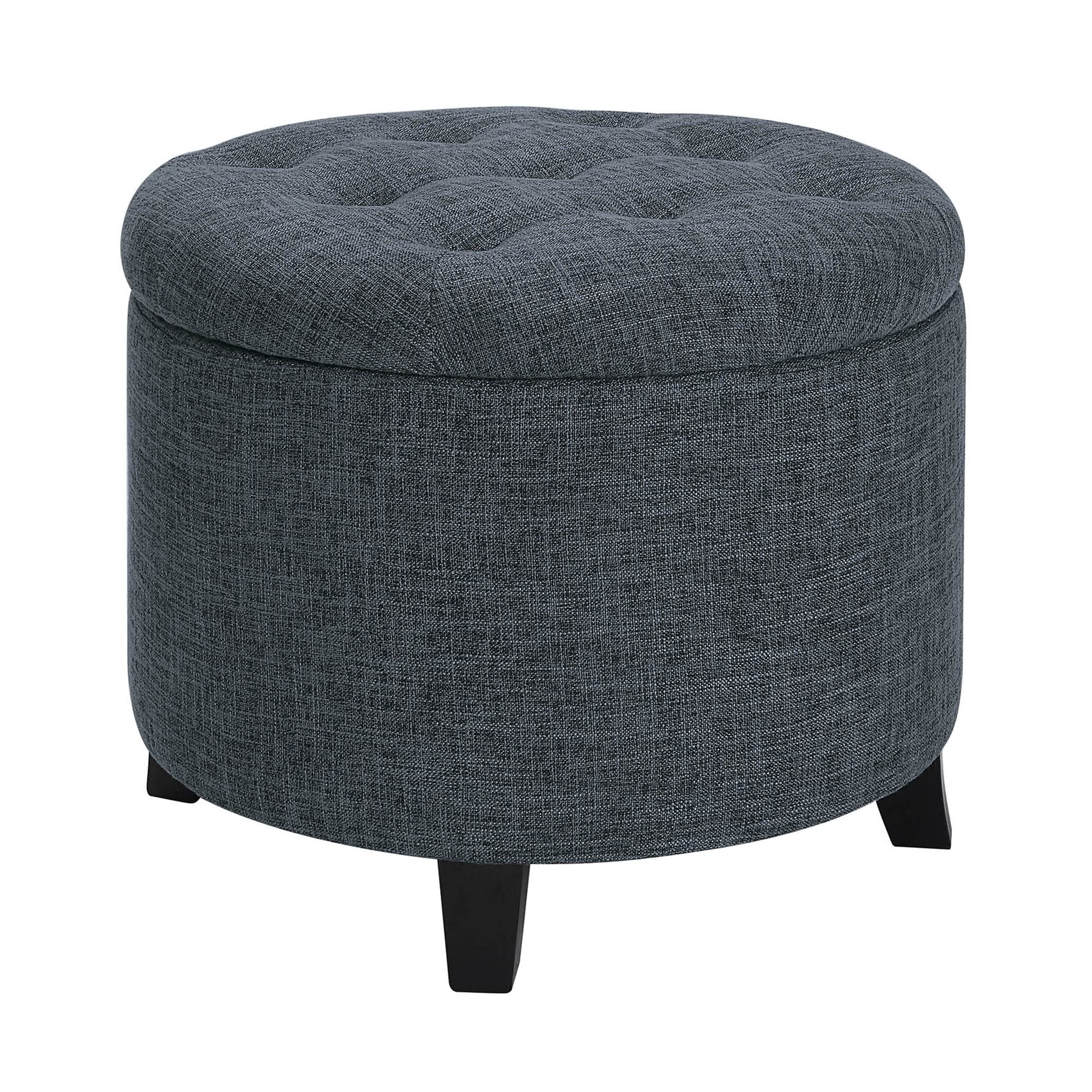 Convenience Concepts Designs4Comfort Storage Ottoman, Stormy Gray Fabric