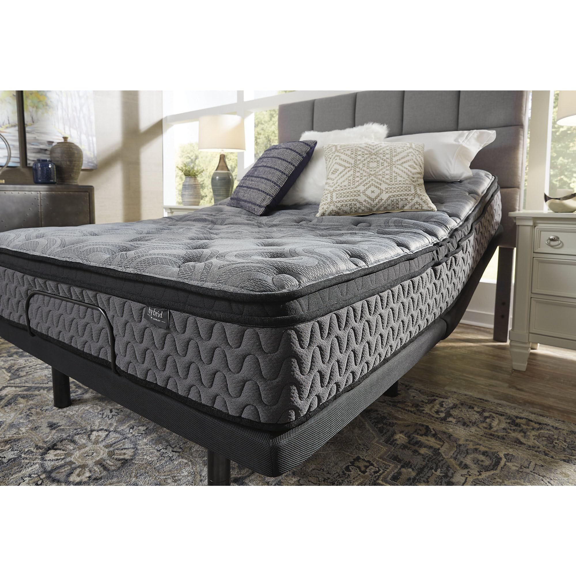 Signature Design by Ashley King Size Augusta2 Mattress 12 Inch Euro Pillow Top Hybrid Mattress with Lumbar Support Gel Memory Foam