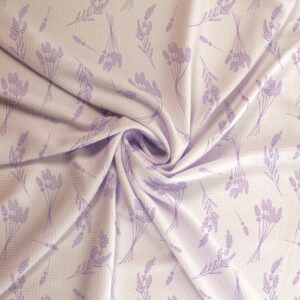 Lavender Bouquets Printed Liverpool Fabric Textured Knit 4 Way Stretch - 6'' Strip