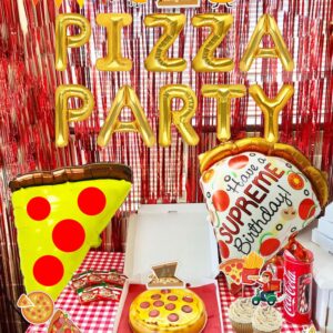 17 PCS Pizza Party Decoration Pizza Party Favors Pizza Party Supplies Pizza Party Birthday Decoration Pizza Balloon Slice Pizza Kids Party Balloons