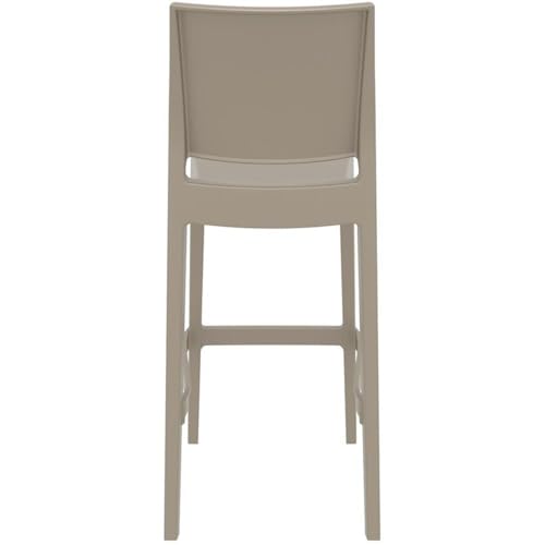 Home Square Resin 29.5" Barstool in Taupe - Set of 2