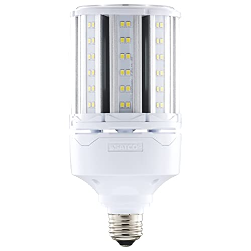 Satco S49392 Corncob LED HID Light Bulb, Medium Base, 36W, 35000 Hour Rating, 4968L, Natural Light