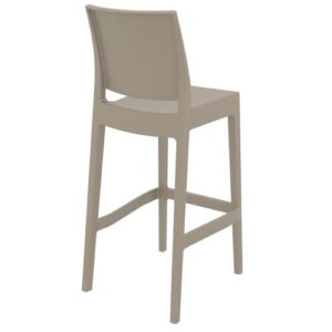 Home Square Resin 29.5" Barstool in Taupe - Set of 2