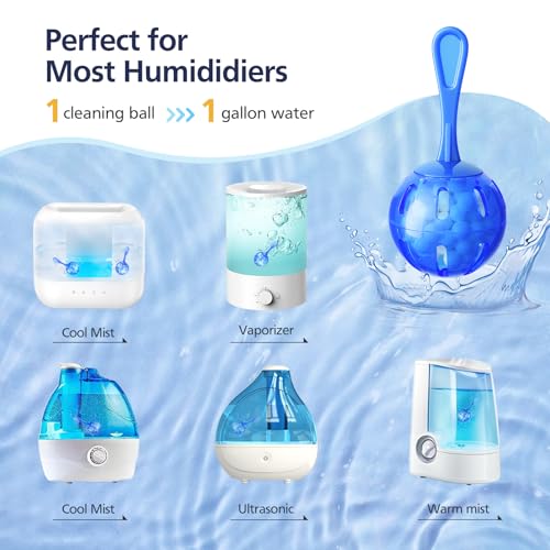 12 Pack Universal Humidifier Tank Cleaner Demineralization Cleaning Ball for All Humidifiers and Fish Tank, Demineralization Cartridge for humidifier, Purifies Water Eliminates White Dust and Odor