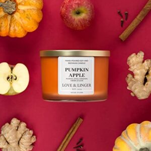 Pumpkin Apple Candle | Fall Candles | Luxury Soy & Beeswax Candles for Home | 16 oz. Large Jar 3 Wick Candle | Thanksgiving Candle | Fall Scented Candle | Autumn Candles