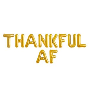 thankful af balloon banner thankful banner,thanksgiving party supplies,thanksgiving party decoration,thanksgiving balloons (gold, phrase only)