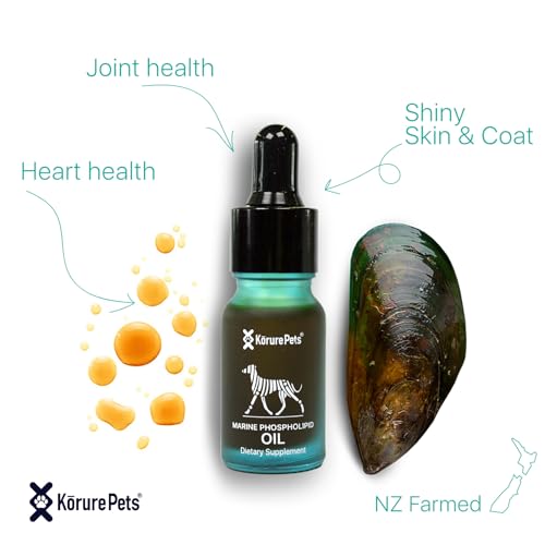 Kōrure Pets Dog Hip and Joint Care, Green Lipped Mussel Oil, for Joint Health, Joint Flexibility, Mobility Support, Made in New Zealand, 0.3 Fl Oz / 1 Fl Oz (9ml/ 0.3 Fl Oz)