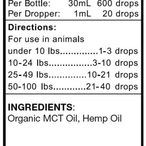 Hemp Oil for Dogs or Cats - 1000mg/1 Oz Calming Drops for Your Dog, Cat, or Pet - Maximum Strength