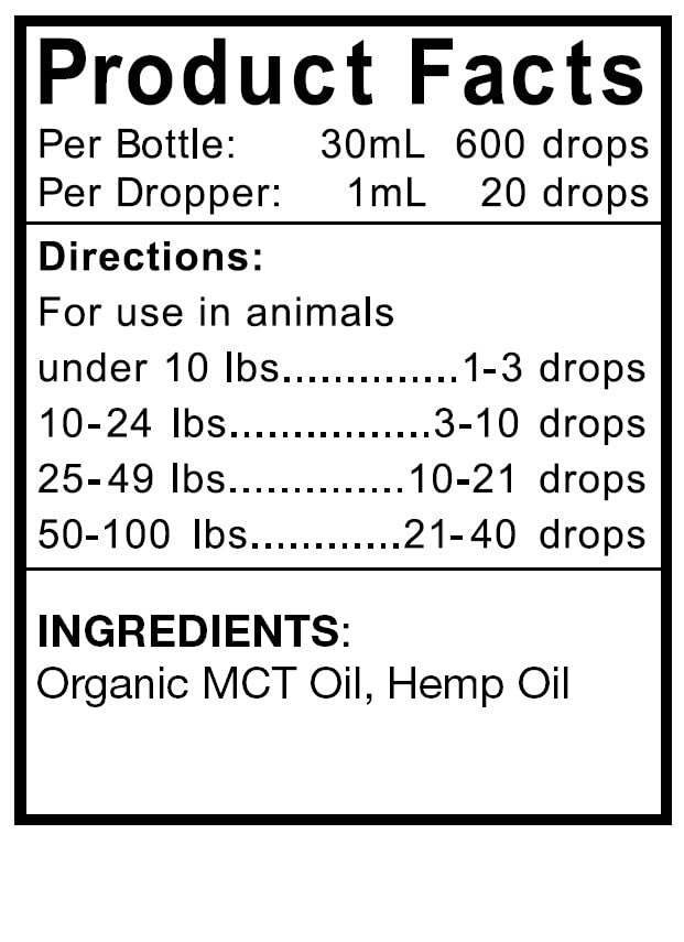 Hemp Oil for Dogs or Cats - 1000mg/1 Oz Calming Drops for Your Dog, Cat, or Pet - Maximum Strength