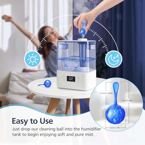 12 Pack Universal Humidifier Tank Cleaner Demineralization Cleaning Ball for All Humidifiers and Fish Tank, Demineralization Cartridge for humidifier, Purifies Water Eliminates White Dust and Odor