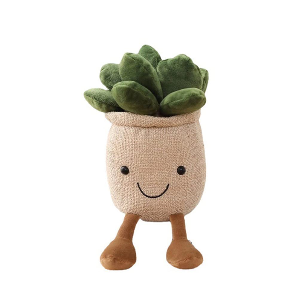 NatureMan Stuffed Plants Succulent Plush, Soft Fluffy Toy Succulent Plants Friend Throw Pillow,Succulents Plushies Pillow Toy Room (Khaki)