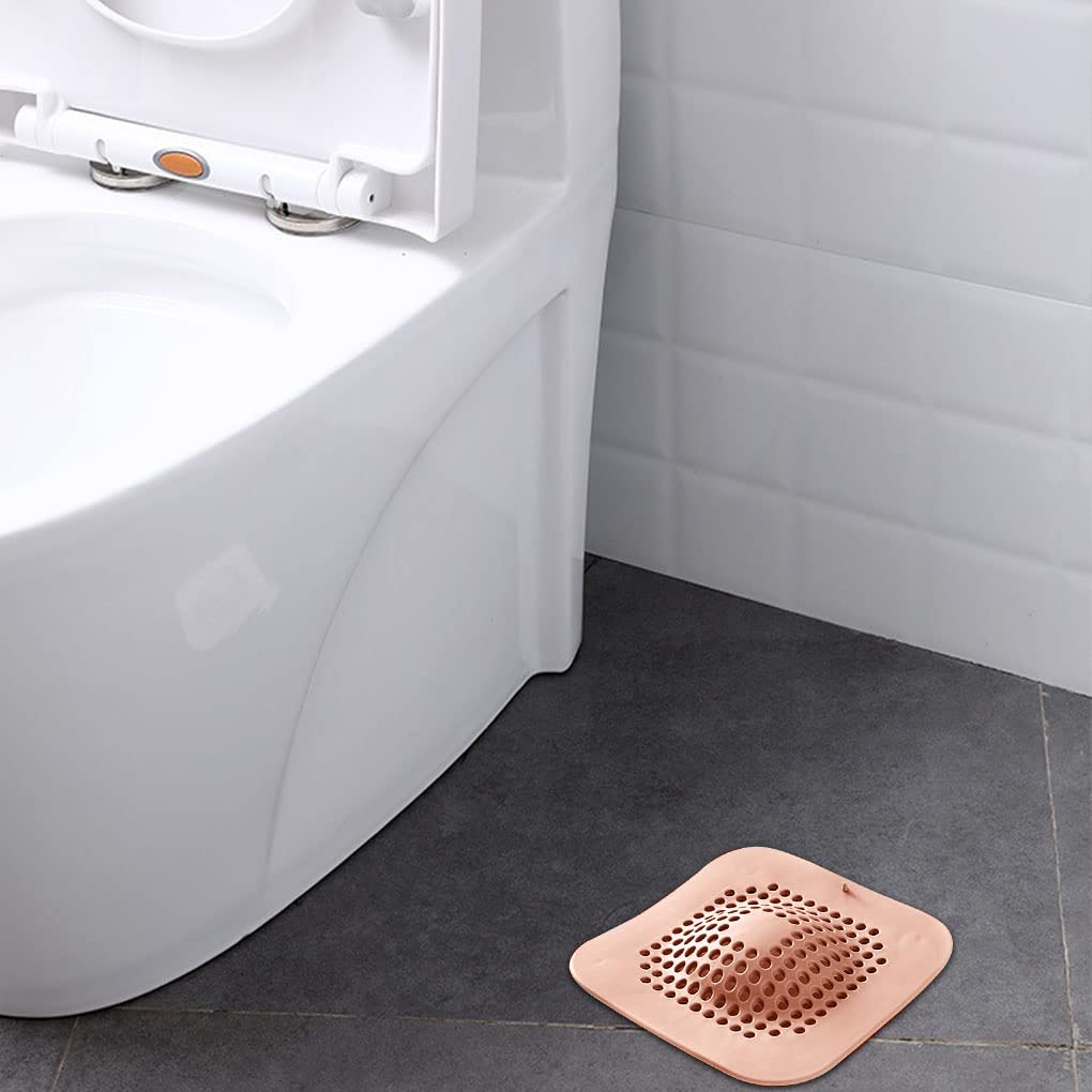 1 Pack Hair Catcher Durable 2 in 1 Sink Drain Cover Silicone Hair Stopper Shower Drain Covers Easy to Install and Clean Suit for Bathroom Bathtub and Kitchen 5.79 * 5.79 * 0.39, Pink