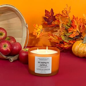 Pumpkin Apple Candle | Fall Candles | Luxury Soy & Beeswax Candles for Home | 16 oz. Large Jar 3 Wick Candle | Thanksgiving Candle | Fall Scented Candle | Autumn Candles