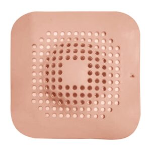 1 Pack Hair Catcher Durable 2 in 1 Sink Drain Cover Silicone Hair Stopper Shower Drain Covers Easy to Install and Clean Suit for Bathroom Bathtub and Kitchen 5.79 * 5.79 * 0.39, Pink