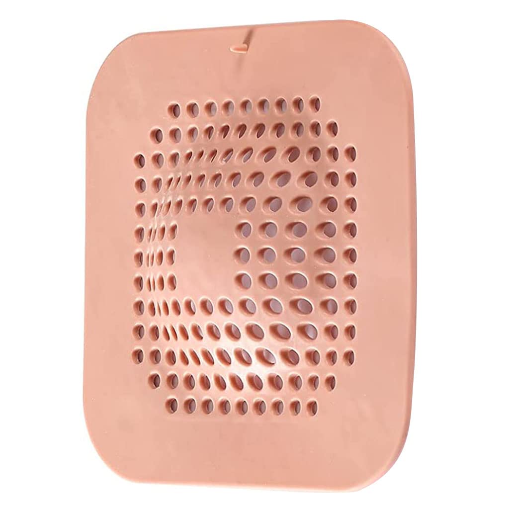 1 Pack Hair Catcher Durable 2 in 1 Sink Drain Cover Silicone Hair Stopper Shower Drain Covers Easy to Install and Clean Suit for Bathroom Bathtub and Kitchen 5.79 * 5.79 * 0.39, Pink