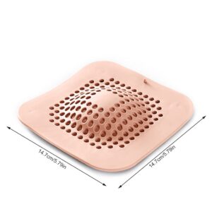 1 Pack Hair Catcher Durable 2 in 1 Sink Drain Cover Silicone Hair Stopper Shower Drain Covers Easy to Install and Clean Suit for Bathroom Bathtub and Kitchen 5.79 * 5.79 * 0.39, Pink