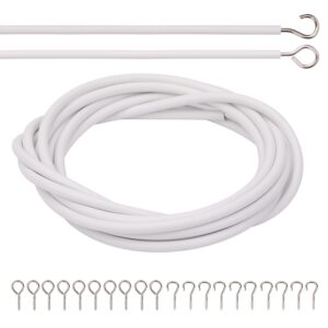 trimming shop 10 metres curtain wire with 10 pair of hook & eyes set, multi-purpose voile curtain wire cable, cord cable hook and eyes