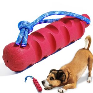 Pawsindia 100% Natural Rubber Indestructible Chew Toy for Dogs - The Ultimate Chewing Stick for Aggressive Chewers for Large Breed Dog - A Tough, Durable and Interactive Toy with Squeaky Sounds