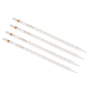 patikil graduated dropper pipettes, 4 pcs 10ml reusable borosilicate glass pipette for transfer liquid for laboratory, chemistry, clear