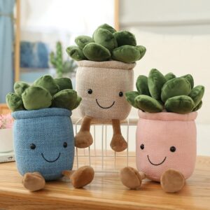 NatureMan Stuffed Plants Succulent Plush, Soft Fluffy Toy Succulent Plants Friend Throw Pillow,Succulents Plushies Pillow Toy Room (Khaki)