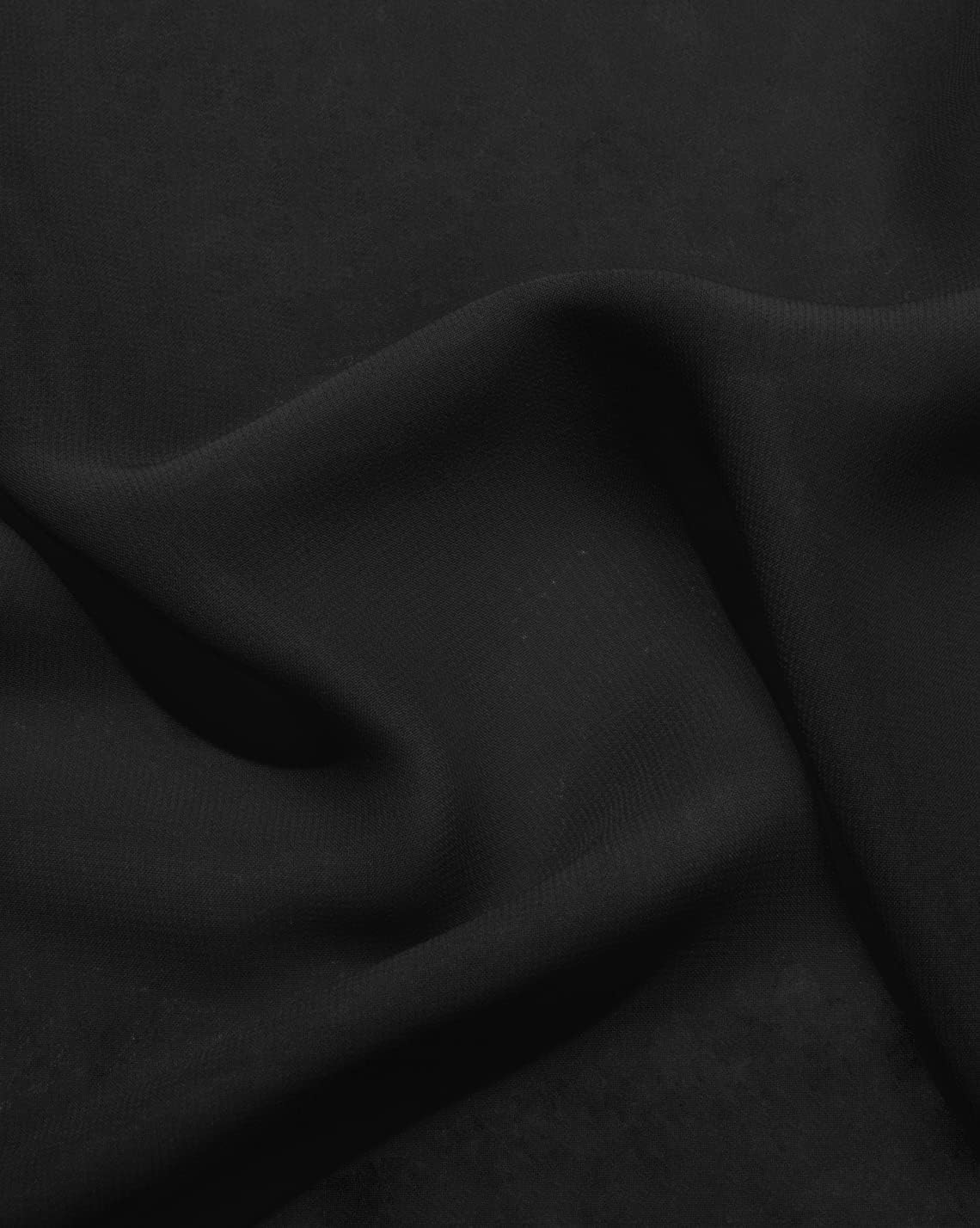 Black 5 Yards 60" Wide Sheer Fabric Halloween Chiffon Fabric by The Yard Continuous Solid Color Draping Fabric for Wedding Party Backdrop