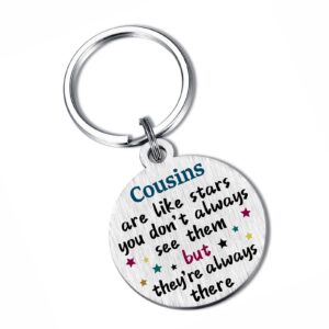 Best Cousin Gifts for Women, Thank You Cousin Keychain, Appreciation Cousin Gifts, Cousin Birthday Christmas Keychain Gifts